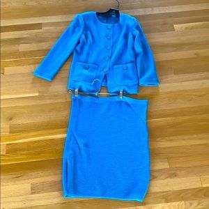 Blue St. John skirt suit